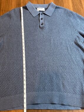 Old Navy Men’s Textured Knit Johnny Collar Polo - Size L - Light Blue - NWOT